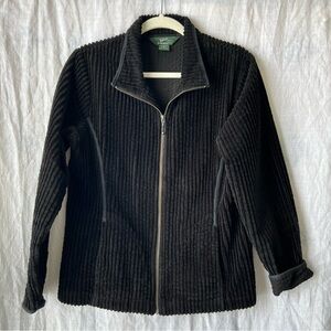 Women's Woolrich Kinsdale Zip Up Ribbed Corduroy Jacket Black Size Medium